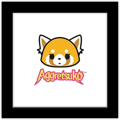 Trends International Gallery Pops Sanrio Aggretsuko - Póster de pared con insignia de Aggretsuko, 12.00 x 12.00 pulgadas, versión de marco negro