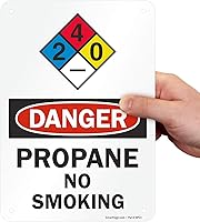 Vista 1 de SmartSign Letrero NFPA "Peligro - Propano, No Fumar" Aluminio de 7 x 10 pulgadas