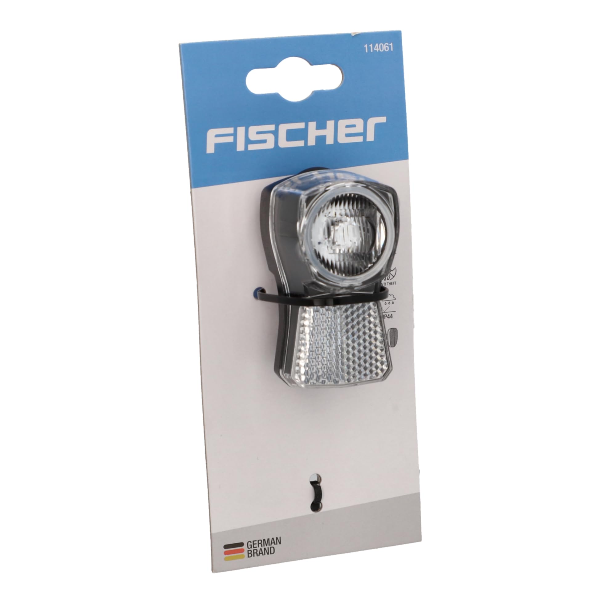 Fischer Luz Frontal LED para Bicicleta, 45/20 Lux, con batería y función de Carga USB, Aspecto Dinamo, protección contra Salpicaduras IP44, homologado por StVZO