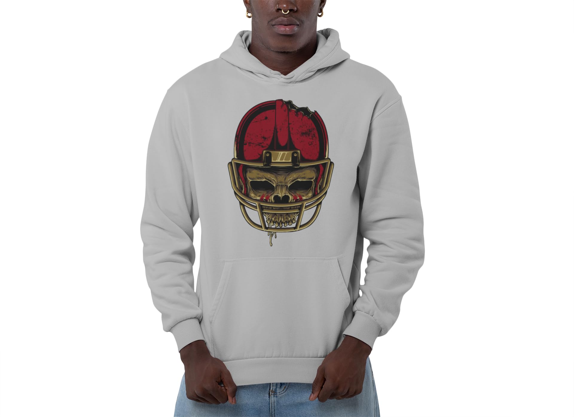knut Fashion & Streetwear Męska bluza z kapturem, czaszka i kości krzyżowe, futbol amerykański, rozm. XS-5XL