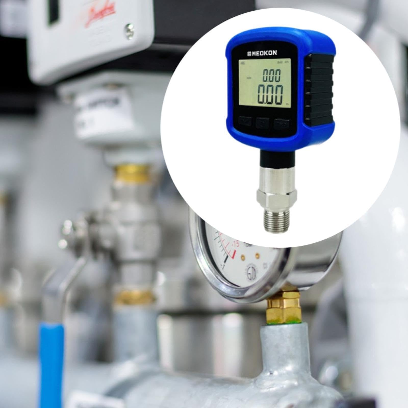 perfk Manómetro hidráulico industrial digital con precisión del 0,2%, rotación de 330°. Reemplaza conexión de repuesto con de 1/4 de pulgada.