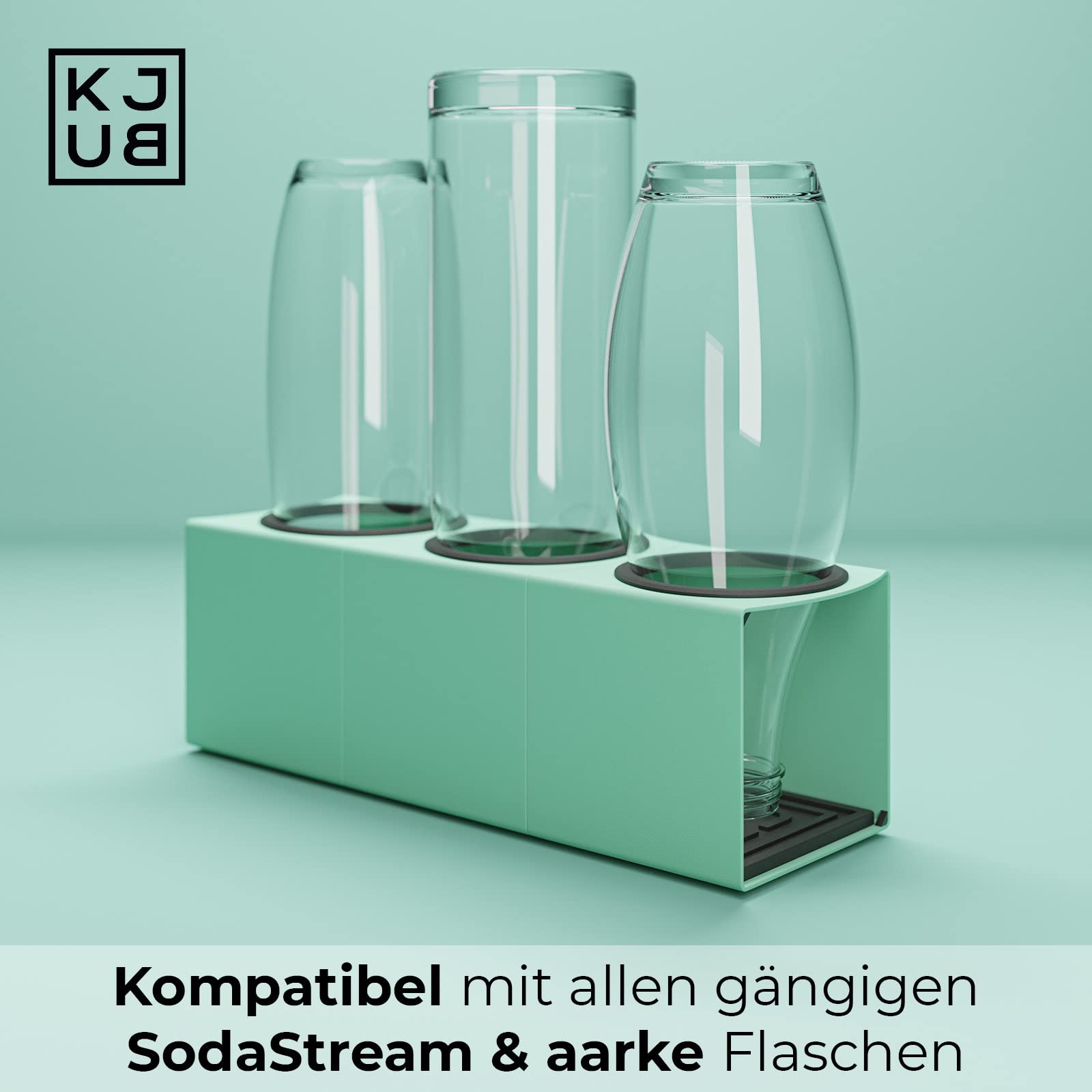 KJUB Flaschenhalter kompatibel für Flaschen von SodaStream, Aarke, AirUp UVM.| Zum Trocknen & zur Aufbewahrung von Glasflaschen & Edelstahlflaschen