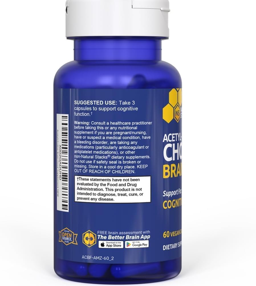 Acetylcholine Brain Food - Acetyl L-Carnitine & Alpha GPC Supplement - Supports Production of Acetylcholine - Neurotransmitter Supplement for Cognitive Function - 120 Capsules - Image 8