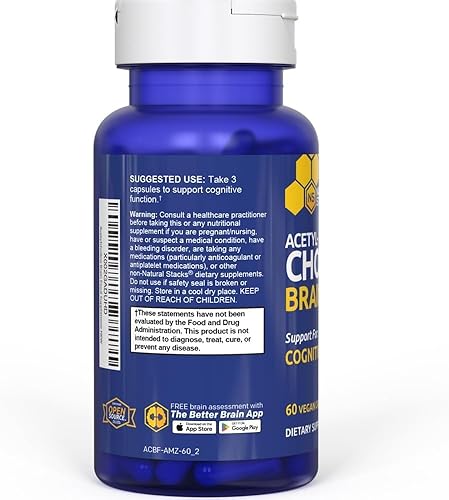 Miniatura 7 de Acetilcolina Brain Food - Suplemento acetil L-carnitina y alfa GPC - Apoya la producción de acetilcolina - Suplemento neurotransmisor para la