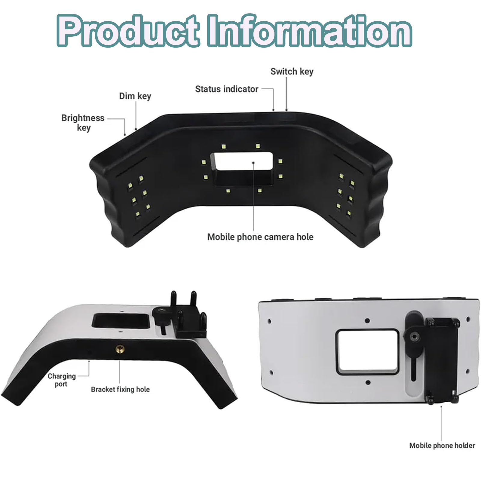Lampe LED Portable pour Photographie Dentaire, Éclairage Buccal avec 20 LED Réglables (6000-6500K), Accessoire Idéal pour La Photographie Dentaire À Domicile, en Salon Ou en Cabinet.