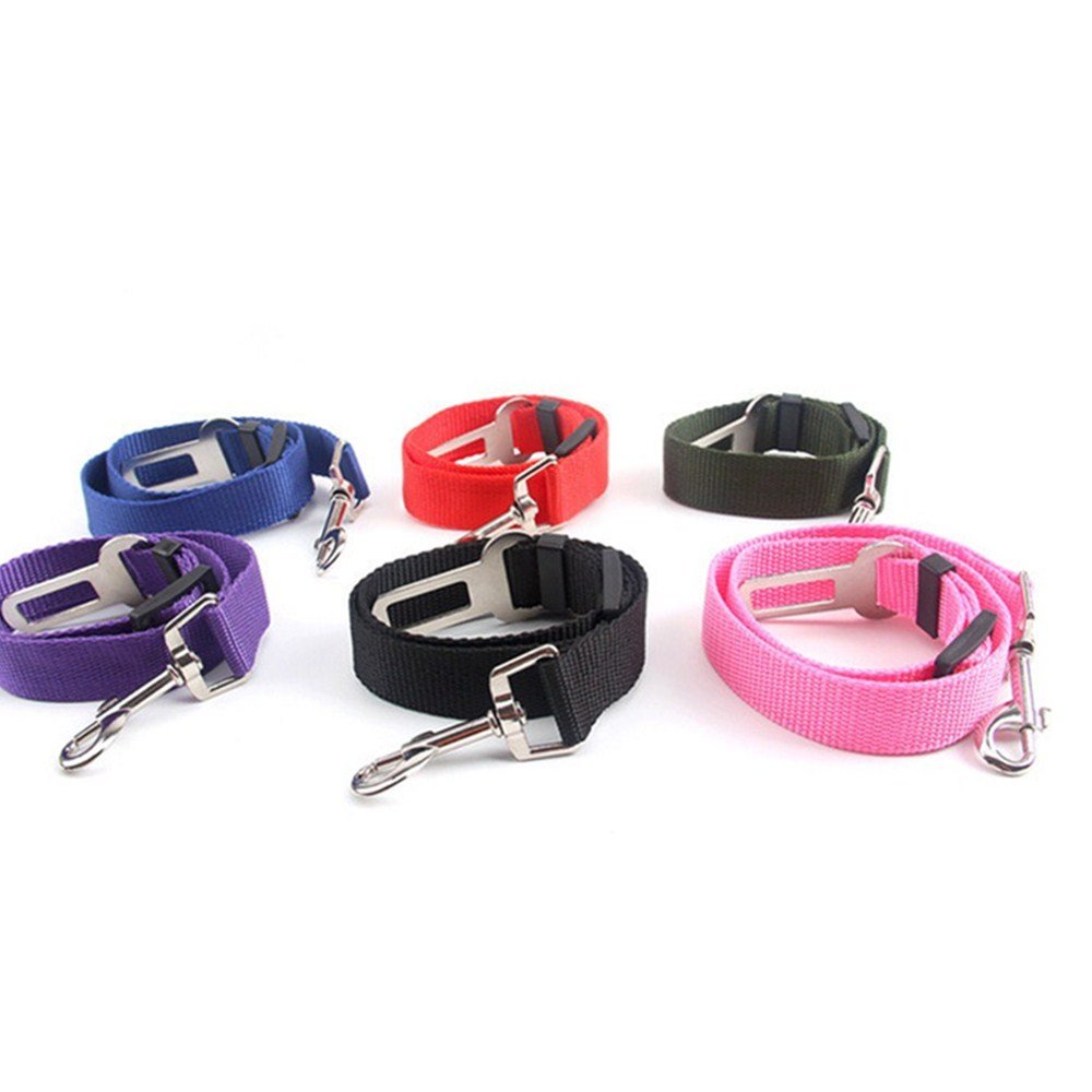 SOROPINOne PCS Adjustable Pet Car Seat Safety Belt, Retractable Vehicle Car Seat Belt for Dog,6 Color,Random Delivery,
