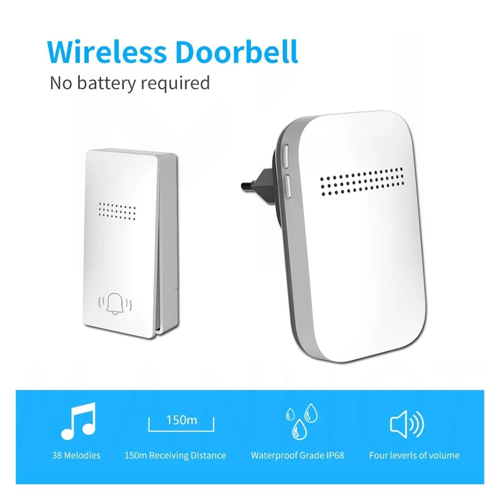 Kit campanello plug-in impermeabile wireless