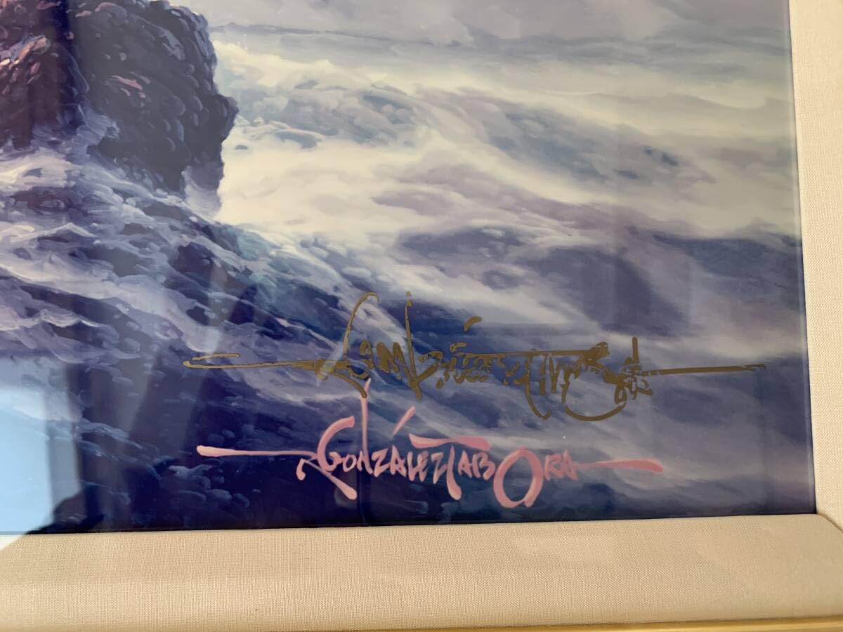 ロイ.ゴンザレス.タボラ　ハワイ ロイ.ゴンザレス.タボラ ハワイ 絵画 真作 風景画 額装 アート