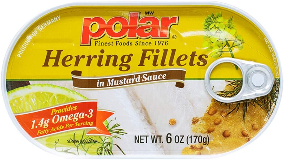 MW polar Herring Fillets in Mustard Sauce, 6 Ounce (Pack of 14)