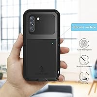 Vista 7 de LOVE MEI Funda militar resistente para Samsung Galaxy S21 Fe, con protector de pantalla de vidrio templado, a prueba de golpes, a prueba de polvo, a
