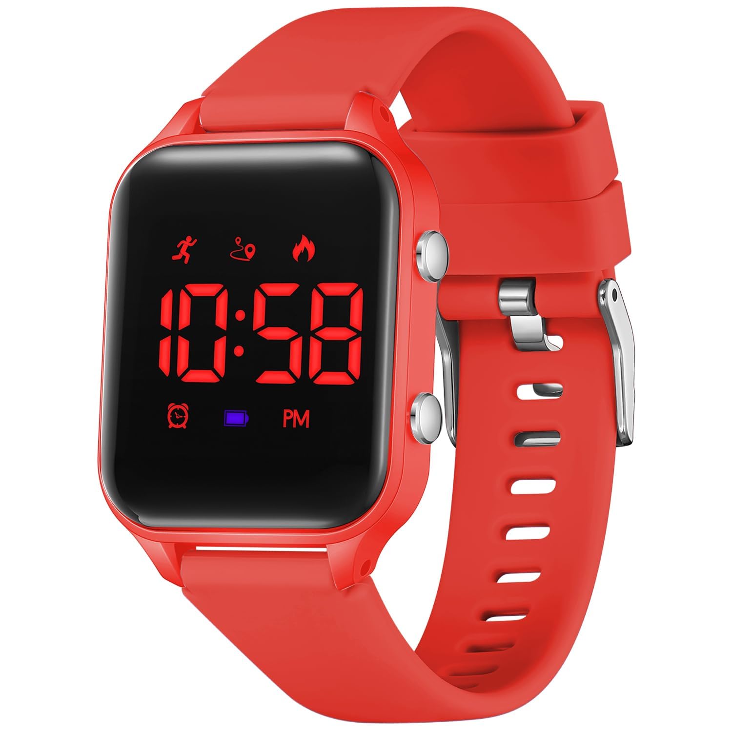 Orologio digitale per bambini per ragazzi e ragazze, orologio sportivo con fitness tracker, contapassi, sveglia, cronometro, senza bisogno di app, impermeabile, regalo per adolescenti, studenti,