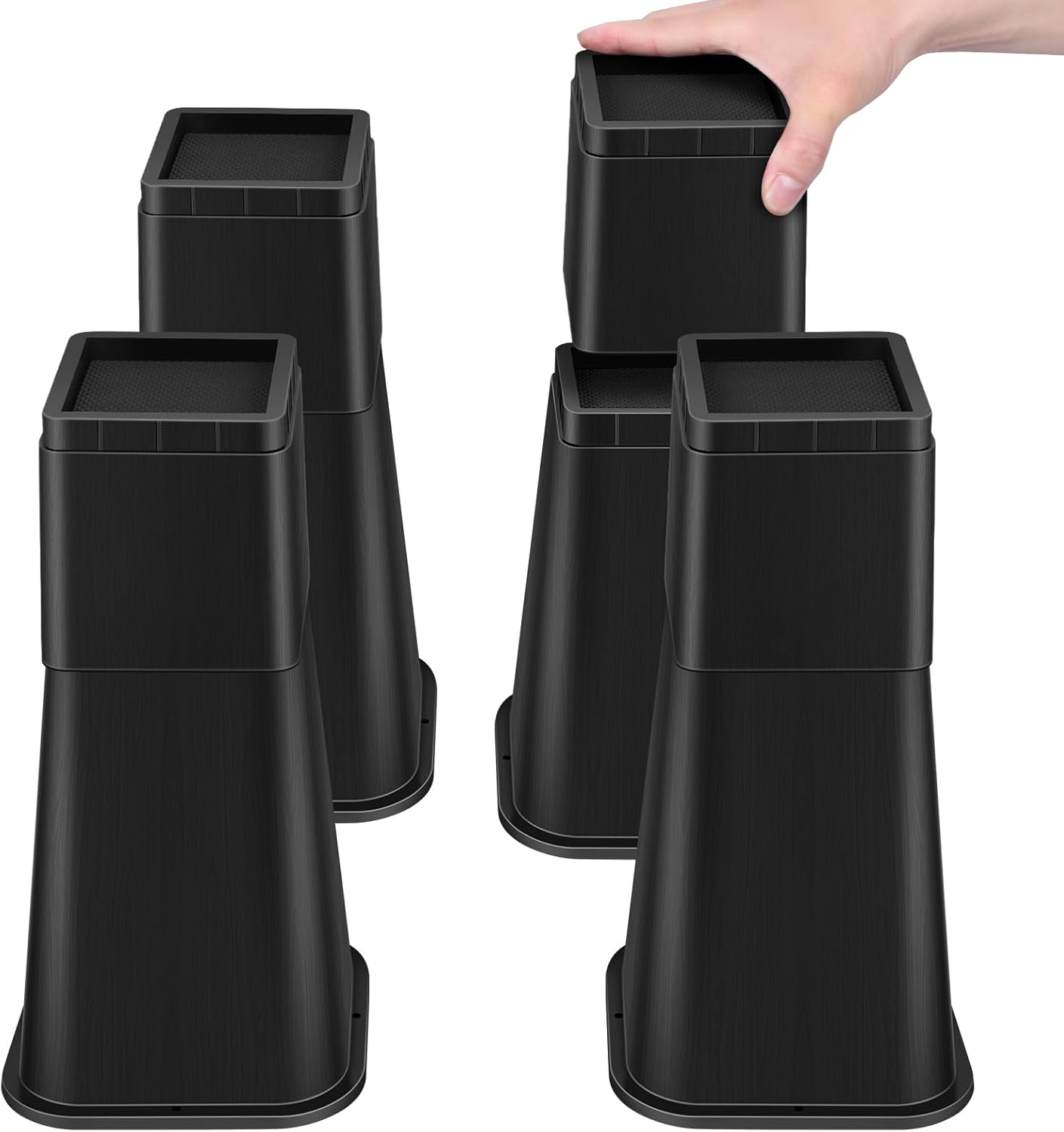 Amazon.com: Bed Risers Adjustable Furniture Risers - Heavy Duty 4 or 8 ...