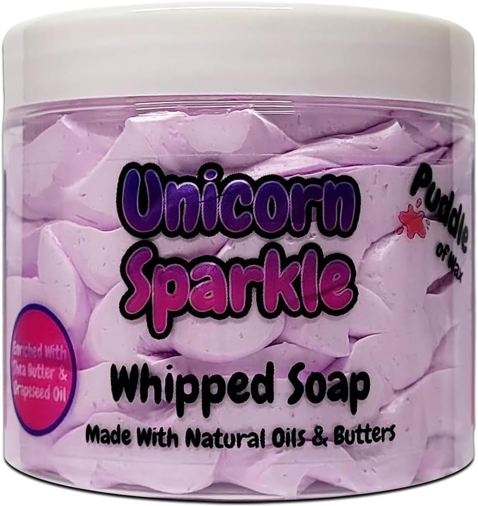 Unicorn Sparkle Whipped Soap Body Wash - 150g - Natural Oils and Butters - Sweet Scent - Vegan Friendly - Puddle of Wax - Made in the UK