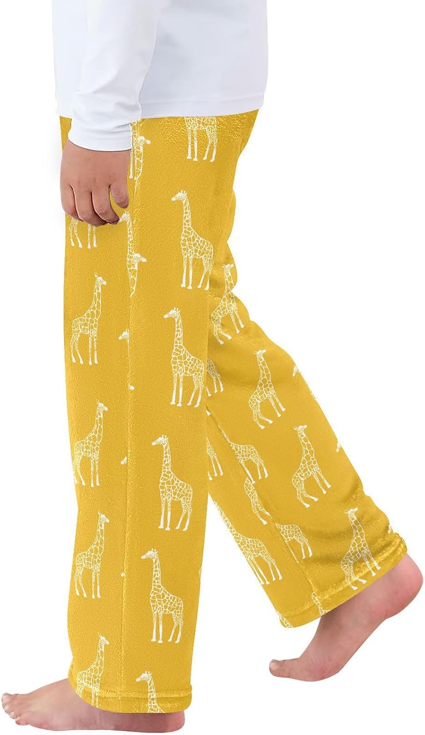visesunny Giraffe Pattern Boys Pants for Kids Fleece Bottoms Long Jogger Pants Trousers with Pockets Size 6-14Y