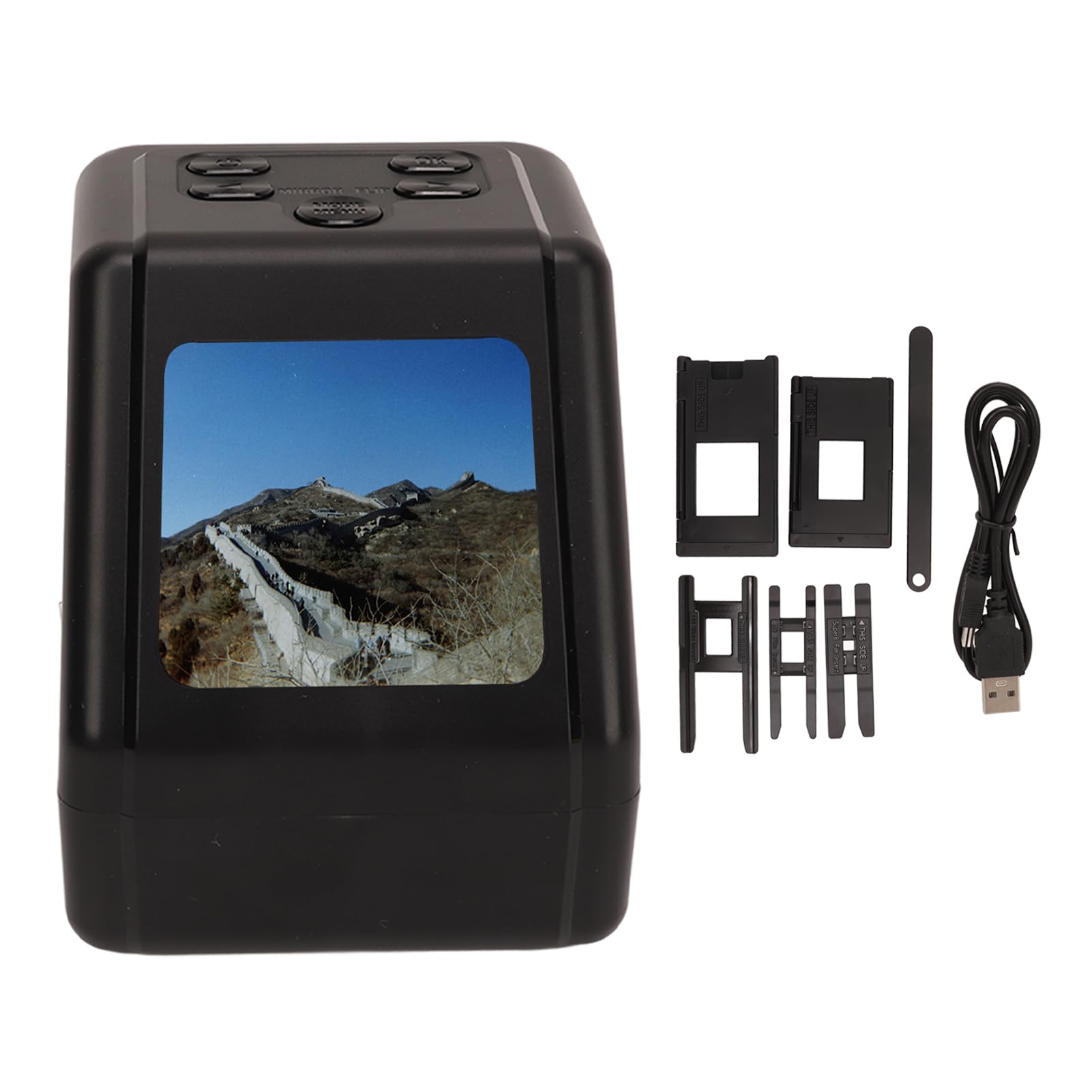 Pissente Skaner Filmów, Skaner Slajdów z 2-calowym Ekranem i kartą Pamięci 64 GB, z Obiektywem o Wysokiej Rozdzielczości do Filmów 135 126 110 Super 8 Mm Oraz Czarno-białych Negatywów