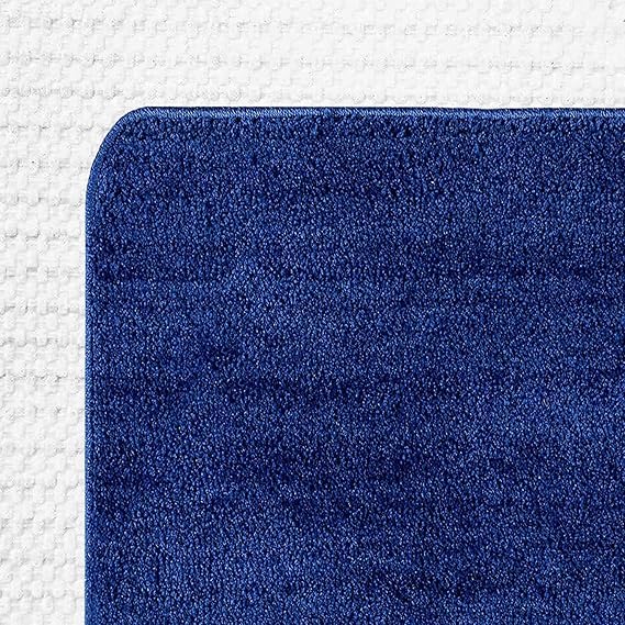 Image of Shree JEE Home Solid Microfibre Bathroom Mat Soft and Non-Slip Mat for Kitchen Door and Bedroom (40x60cm) Pack of 2 (Blue)
