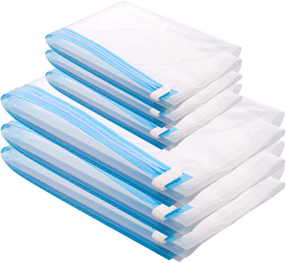 MRS BAG Travel Space Saver Bags - 3*Small + 3*Medium - Hand Roll Up Travel Vacuum Compression Storage Bags for Clothing, Organizing, Luggage, and Suitcase (No Vacuum or Pump Needed)