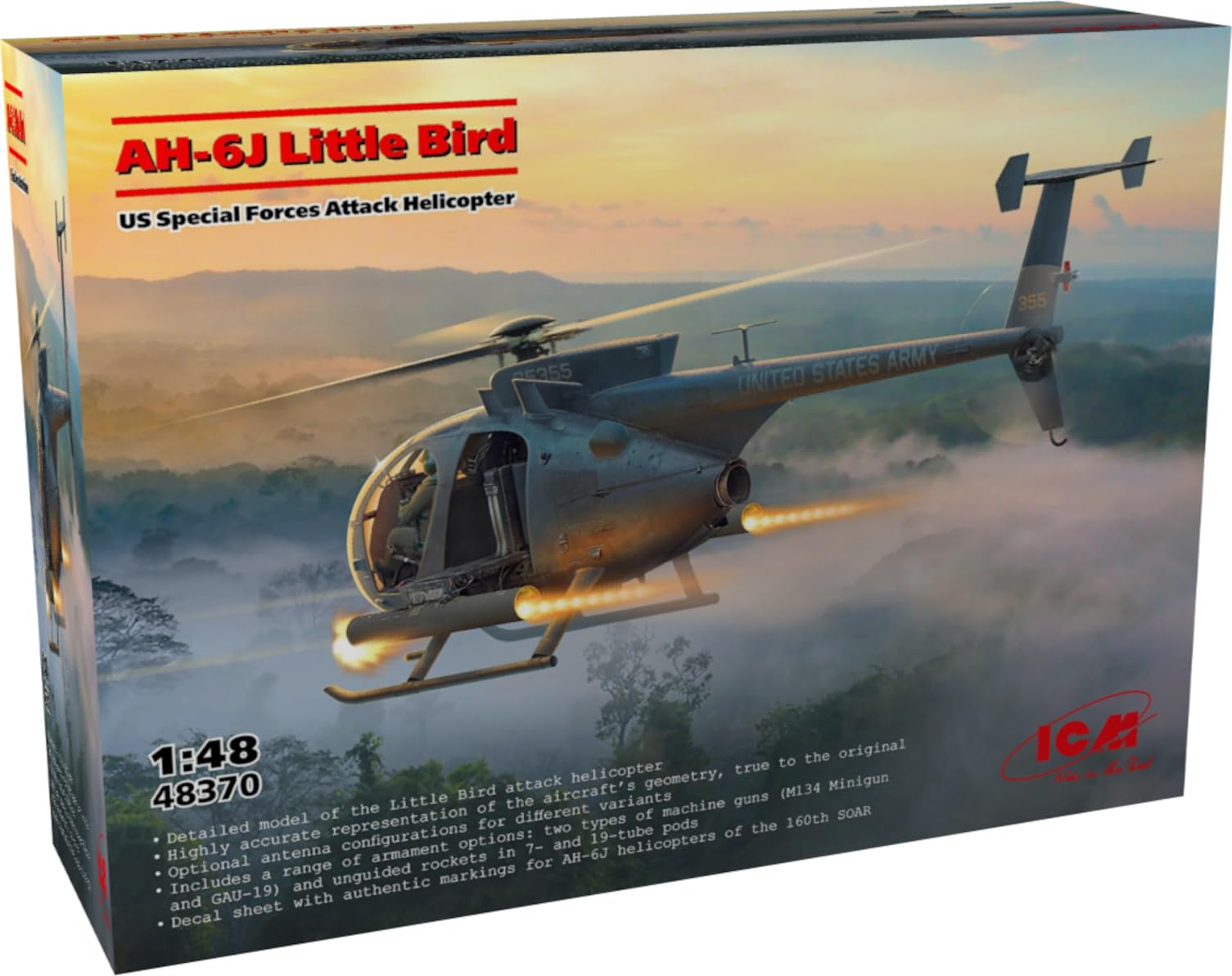 Amazon | ICM 1/48 アメリカ 特殊部隊 攻撃ヘリコプター AH-6J リトル