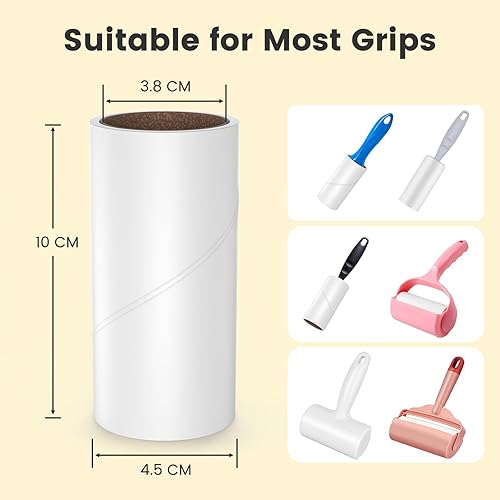 Miniatura 3 de Recambio de rodillo de pelusa de 720 hojas, repuesto para removedor de pelo de mascotas, adecuado para la mayoría de rodillos de 3.9 pulgadas, ideal