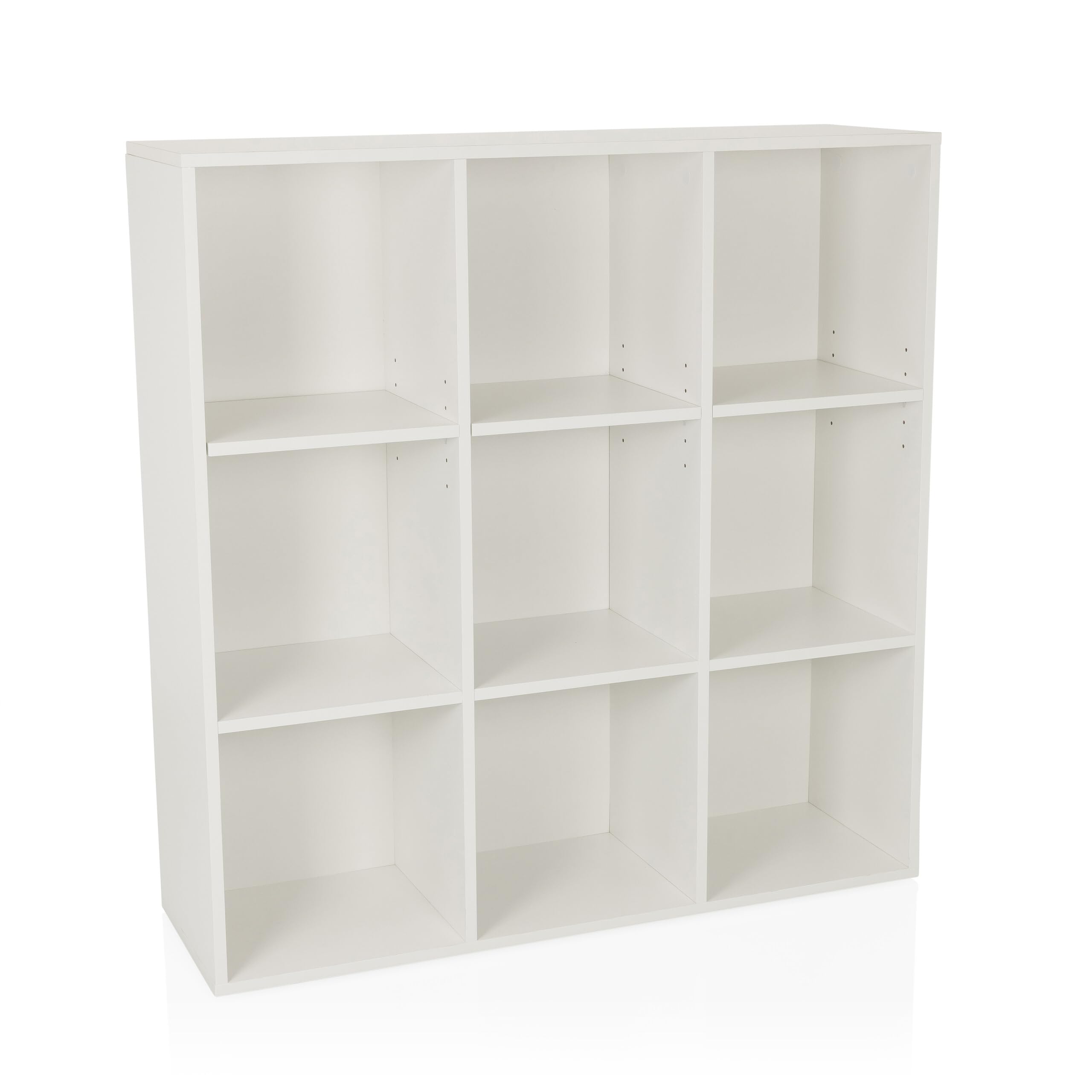 Scaffale a 9 scomparti, aperto BJORKE 97,5x30x100 cm, libreria con pannello posteriore, scaffale a cubo, divisorio, bianco