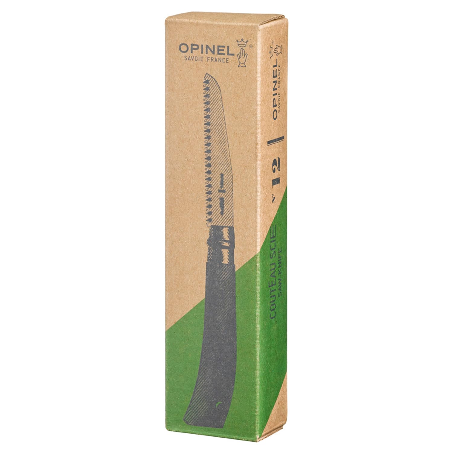 Opinel - Scie de Poche N°12 - Lame Dentée 12 cm Acier Carbone, Manche Bois de Hêtre, Bague de Sécurité Virobloc - Idéal Jardinage, Outdoors - Garantie à Vie