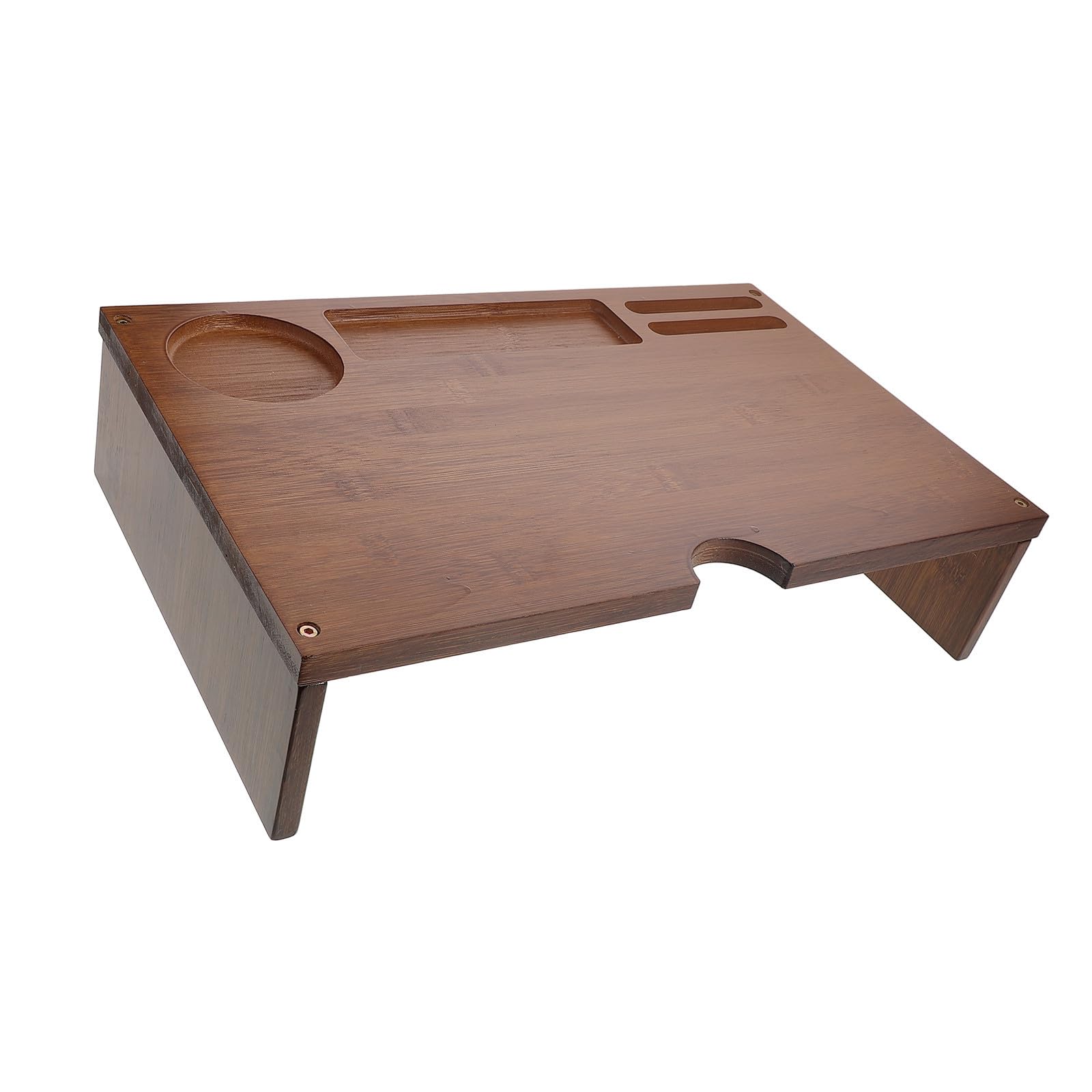 Soporte de Monitor de Escritorio, Soporte Elevador para Portátil de Madera, Café, para Oficina, Mejora la Postura y Organiza el Espacio