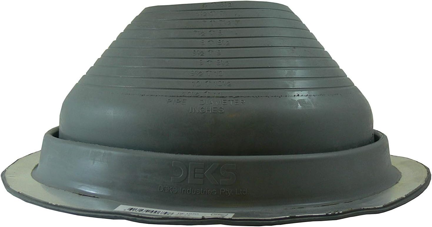 DEKTITE ROUND BASE METAL ROOFING PIPE FLASHING BOOT 7 grey EPDM