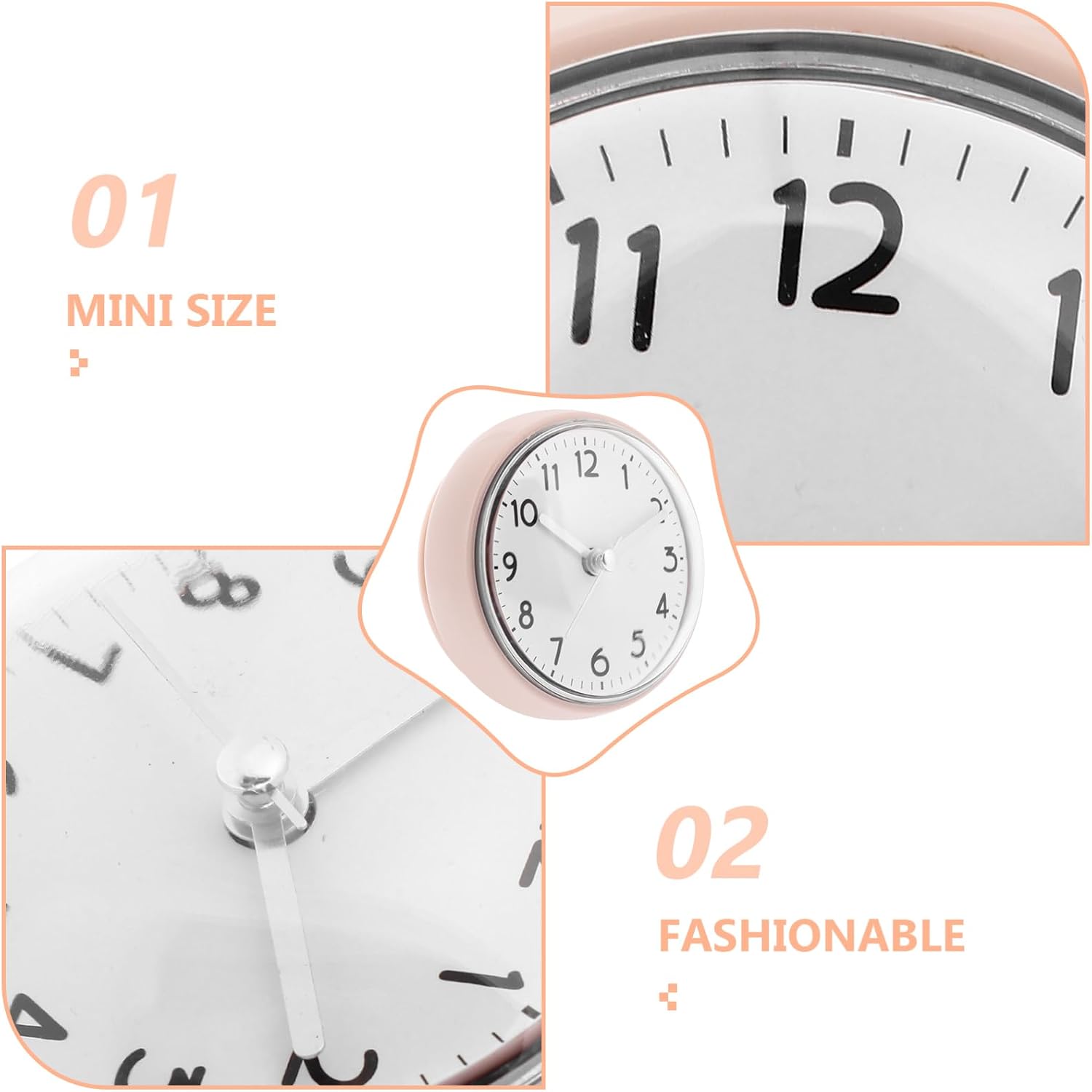 VOSAREA Cup Wall Clock Bathroom Display for Shower Kitchen Toilet Lightweight Decorative Clock Easy to Install Fog Design No Battery Included