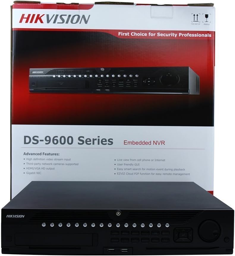 Hikvision NVR 64 Channel DS-9664NI-I8 Embedded 4K Network Video Recorder Up to 12MP Resolution Recording Support 6TB(Not Include) Support Upgrade