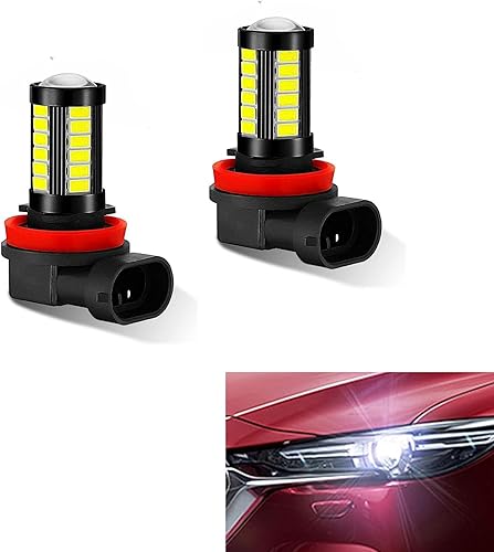 leediga 2 bombillas antiniebla H11H8 para automóvil, 0.709 in x 2.362 in, 5730-33SMD 12V 6500K aleación LED de alto brillo antiniebla, accesorio de disponible en Yaxa Colombia