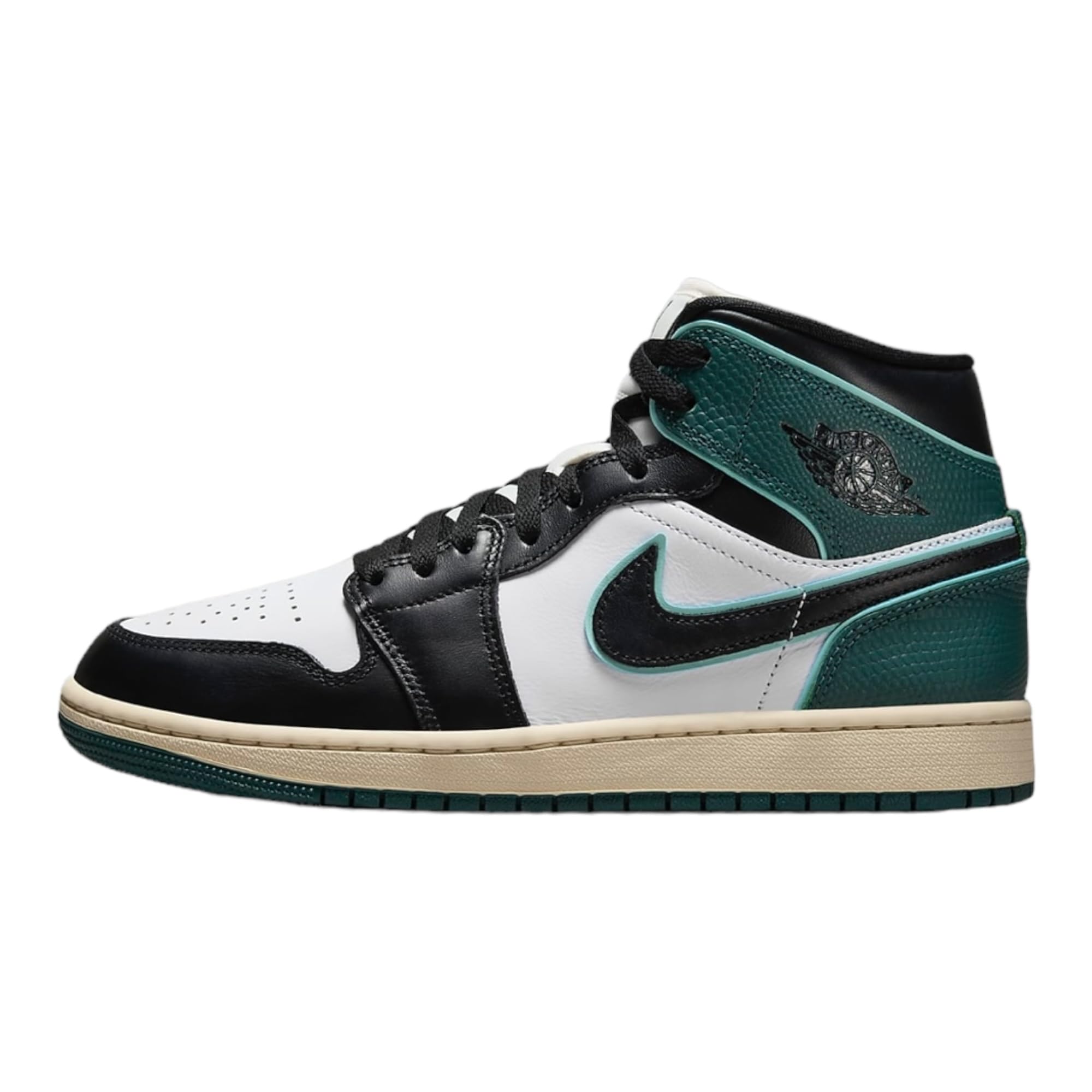 Jordan Nike Air 1 Mid FQ7818-100 Chaussures pour femme Blanc/noir/rose clair Pointure 42,5