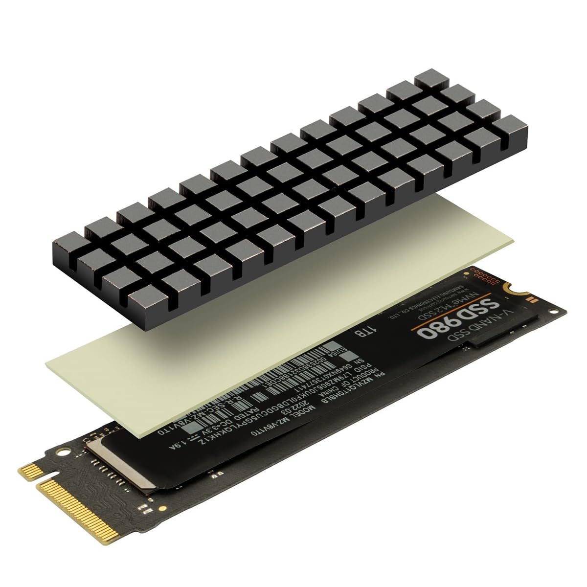 Lot De 10 Pads Thermiques Pour SSD M.2 - Conductivité 6.0 W/mK - Dimensions 70x22mm (1mm Et 0.5mm)