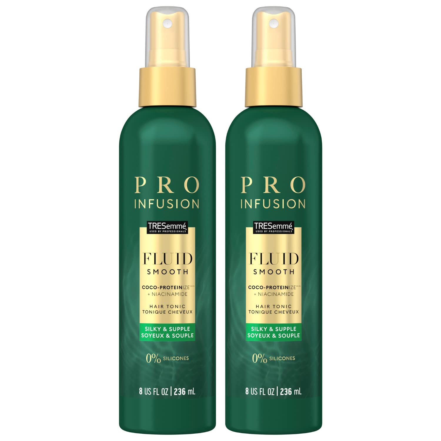 TRESemme Pro Infusion Volume Tonic Hair Thickening Spray, 8 Oz - with Natural Coconut, Plant-Based Texturizing Spray, Biotin Products for Women, 2 Pack