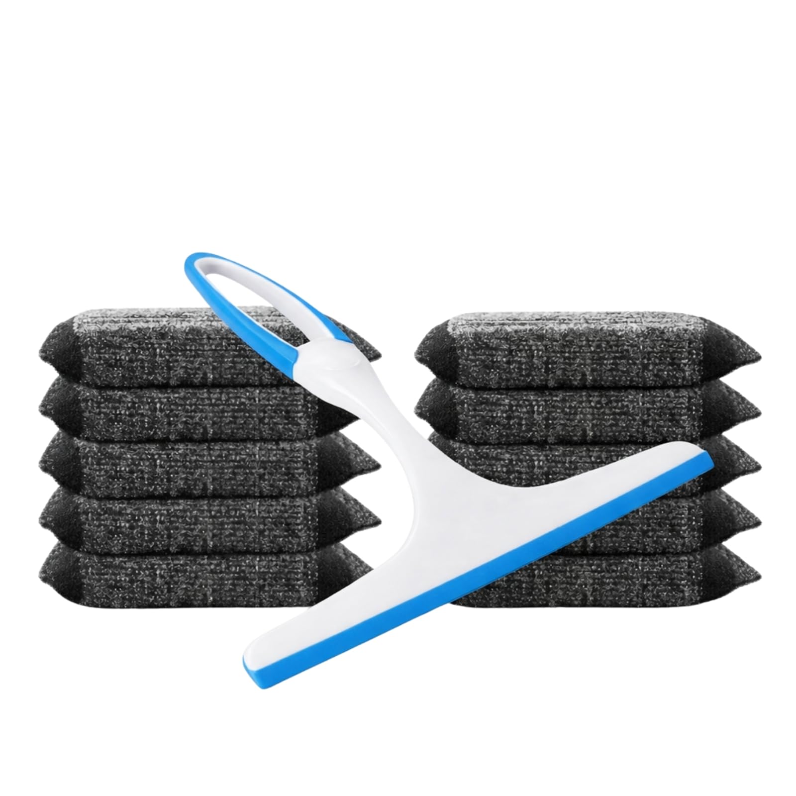 Kitchen Cleaning Combo Pack with 10 Black Scrub Sponges and Free Hand Wiper for Dishwashing Sink Cleaning Grease Removal Durable Reusable Multi Surface Household Cleaning Essential Set-image-16