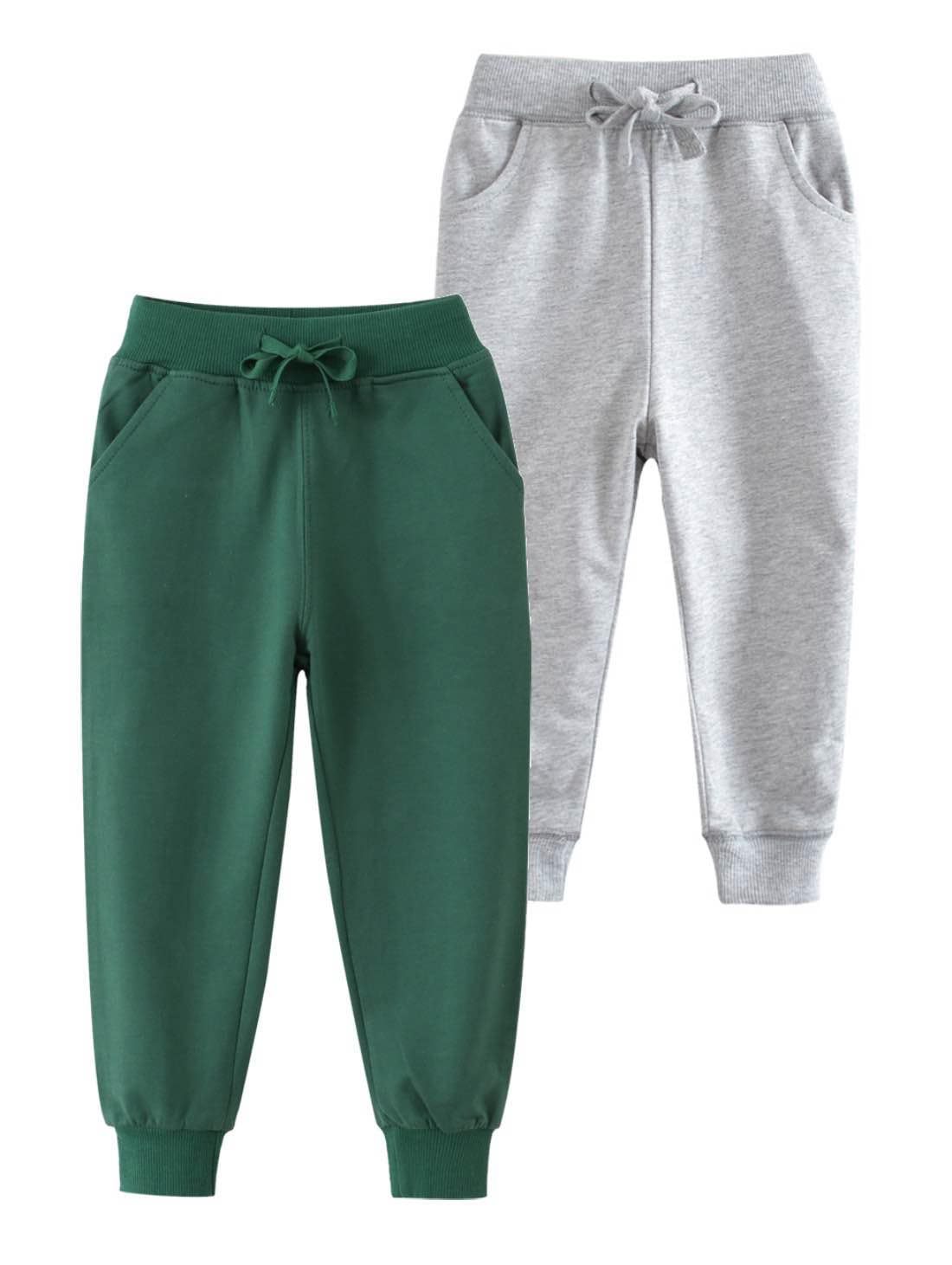 HUAER& Pantalones de chándal para bebé con diseño de dinosaurio con cordón elástico (2 unidades)