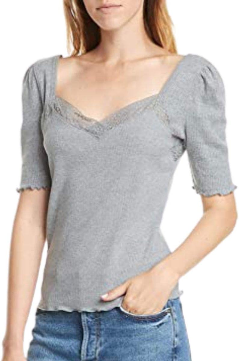 トップス shalom club I DON'T KNOW LACE TOP (GRAY) SHALOM I Don'T Know Lace Top - Gray | International Store