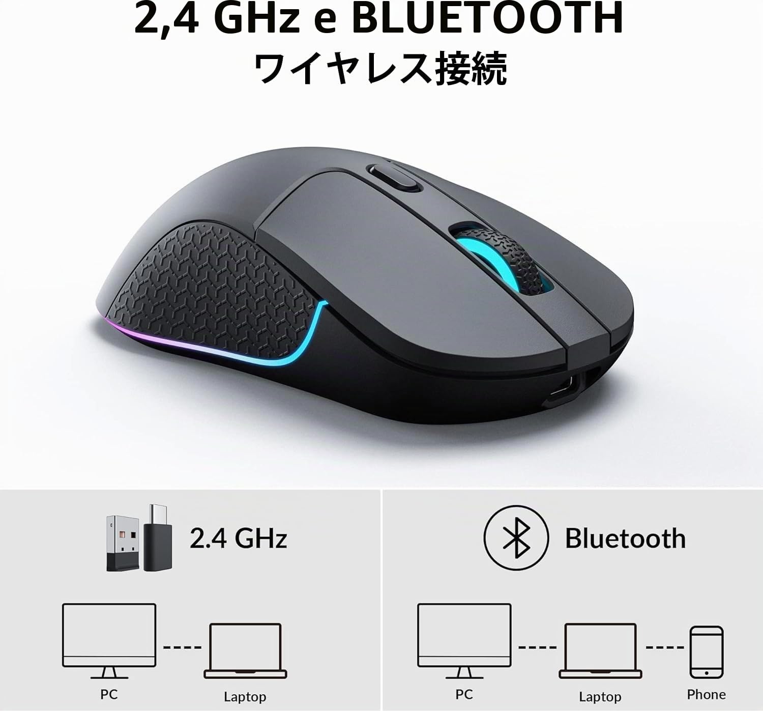Keychron M3 Mouse Gaming Mano Destra Rf Senza Fili + Bluetooth Ottico 26000 Dpi (keychron M3-A1 Wireless Mouse)