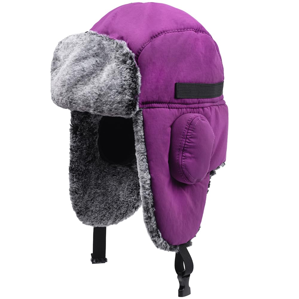 JIAHG Unisex Winter Fliegermütze Mit Ohrenklappen - Winddichte Ushanka Für Damen & Herren