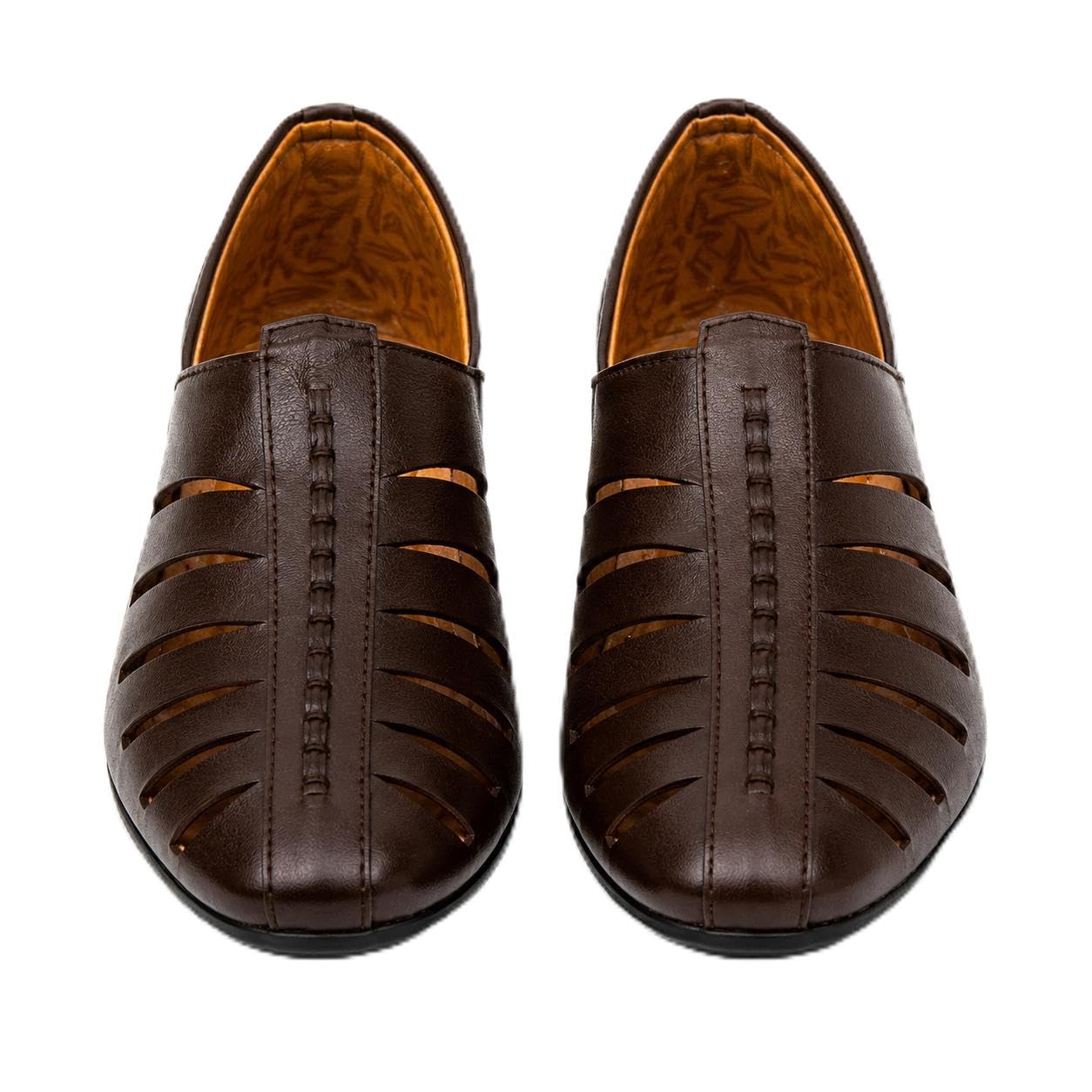 Men's Casual Slip-On Sandals | Premium Synthetic Leather Closed Toe Fisherman Style Comfort Flats | Lightweight Breathable Everyday Walking Footwear for Daily, Travel & Outdoor Use-image-16