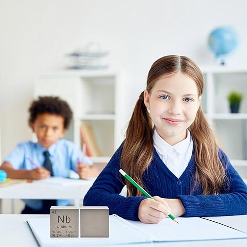 Miniatura 4 de Cubo de niobio de densidad de metal, cubo de elementos de alta densidad de metal puro para colecciones de elementos, experimentos de laboratorio,