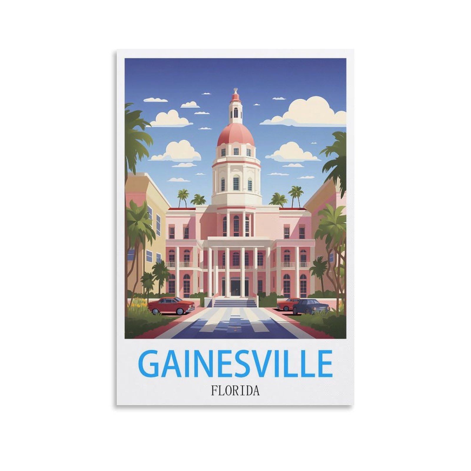 Metal Tin Sign Plaque Poster,Gainesville Floridas,Metal Tin Sign Metal Wall Plaque for Home Living Room Bedroom Bar Club Men Cave Wall Art Decor 15x30cm