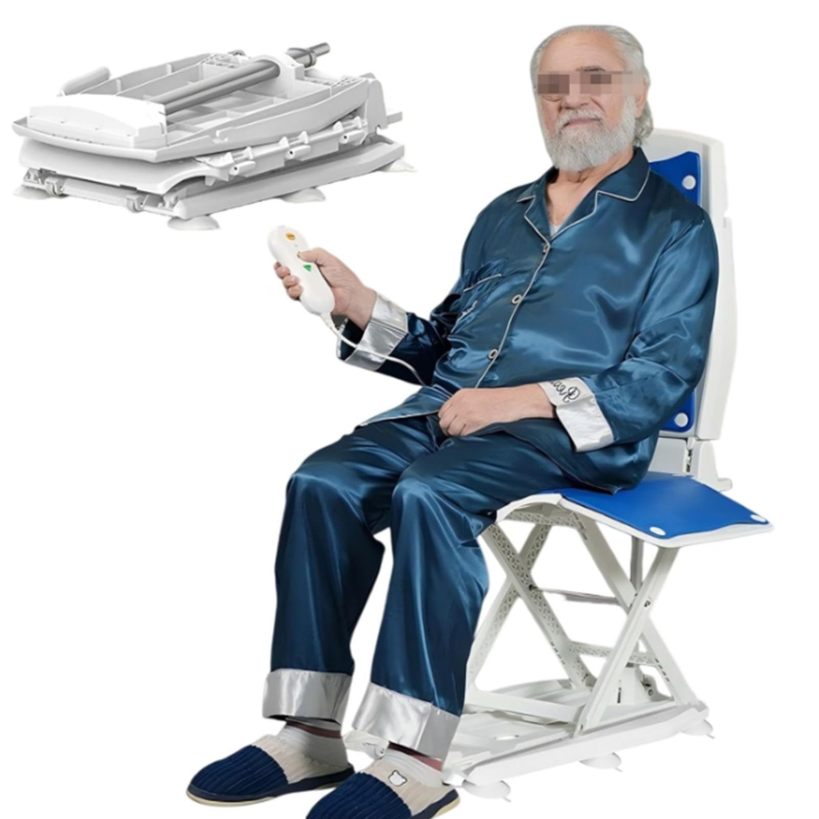 BCBKD Sollevatore per Vasca da Bagno per Anziani, Sollevatore A Pavimento Regolabile per Adulti, Pannelli Rimovibili, Supporta Fino A 150 kg, Dimensioni: 63,5 X 40,6 X 47 Cm