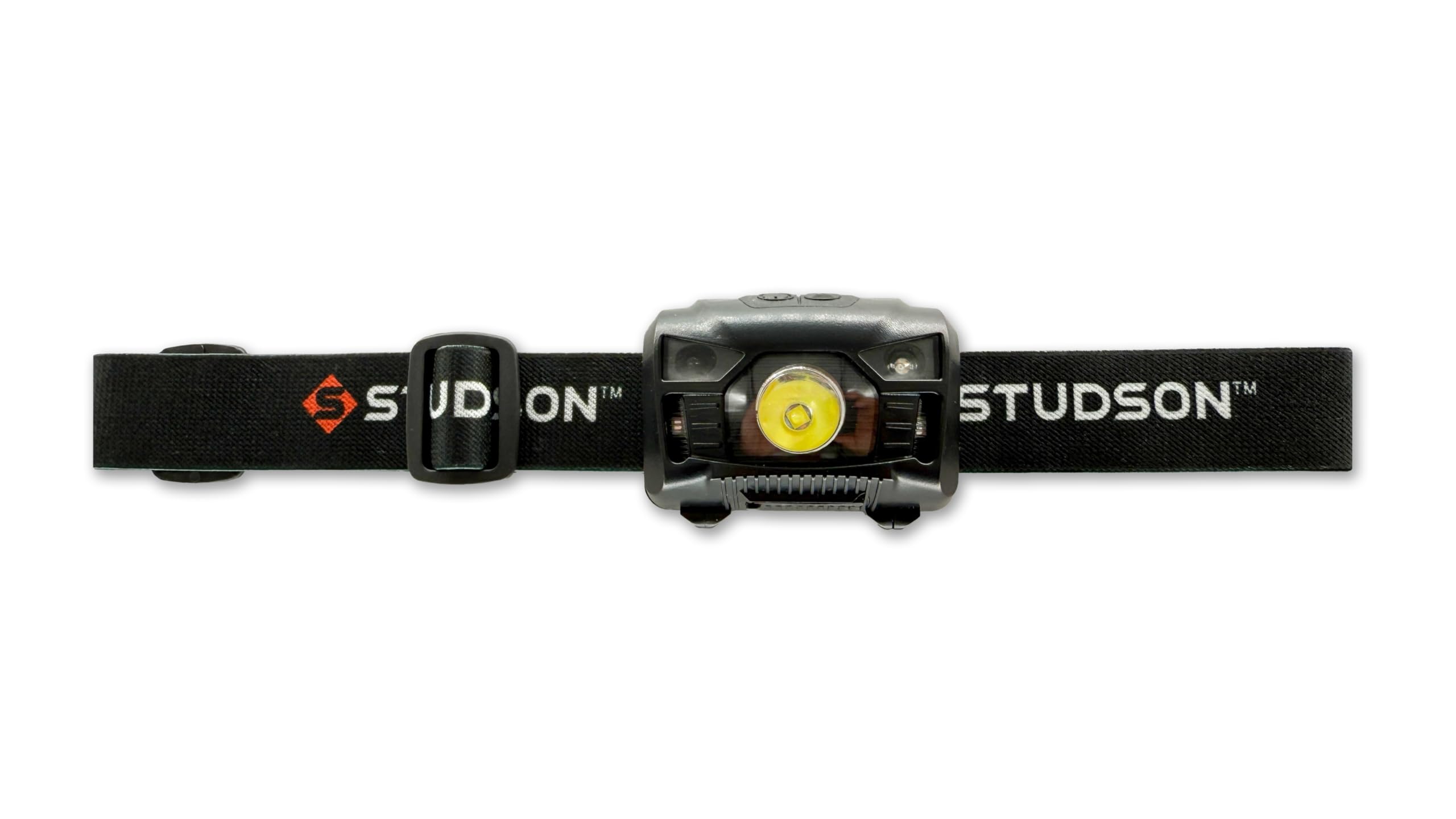 STUDSON SHK-1 Lampe frontale rechargeable standard – Lampe de travail LED 150 lumens avec activation du détecteur de mouvement, 5 modes d'éclairage, charge USB-C, ajustement léger compatible avec les