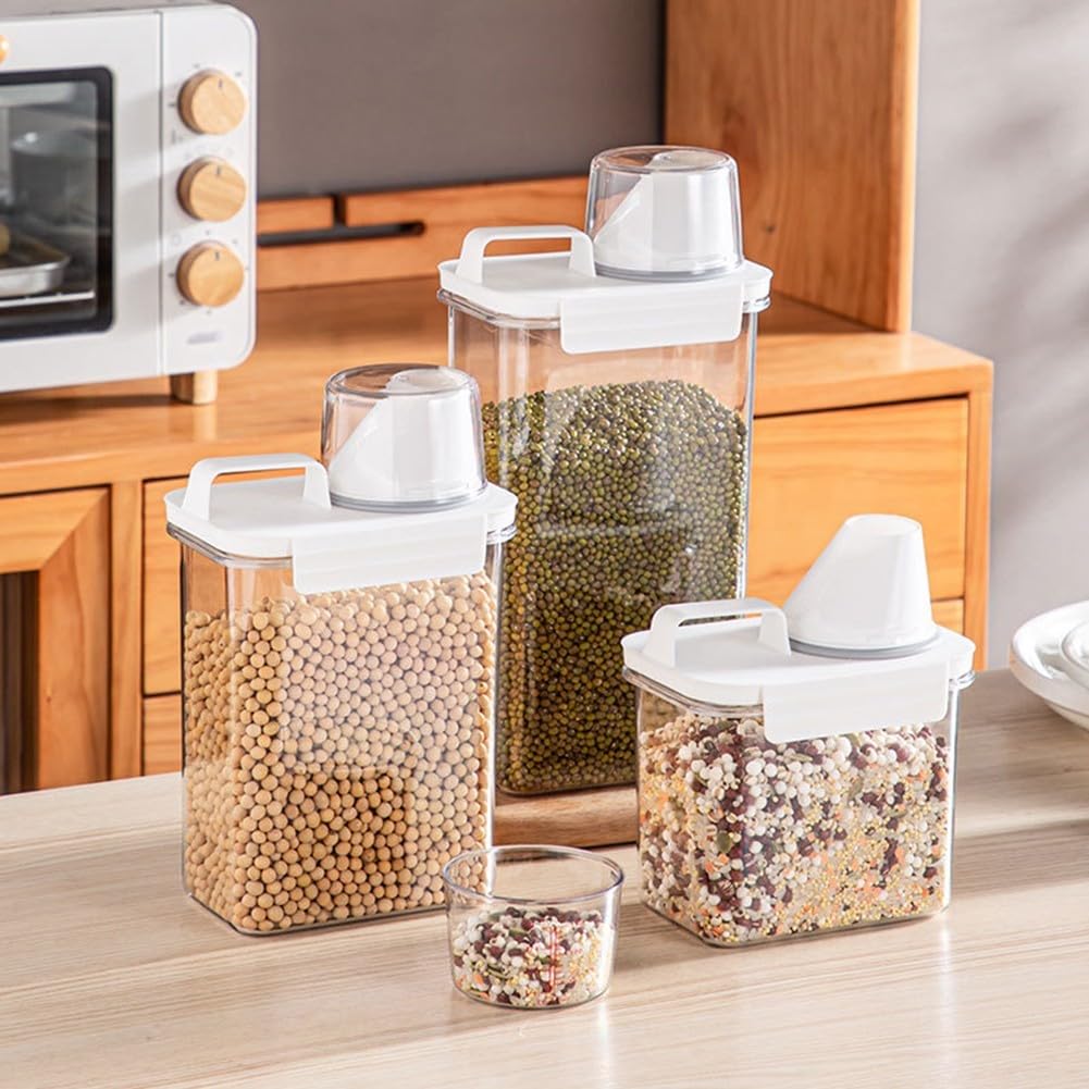 Müslibehälter für die Küche, Müsli-Aufbewahrung, Lebensmittelbehälter, Müsli-Spender mit Deckel und Tasse, Müsli-Organisation für Küche, Restaurant (S) Küche, Haushalt & Wohnen