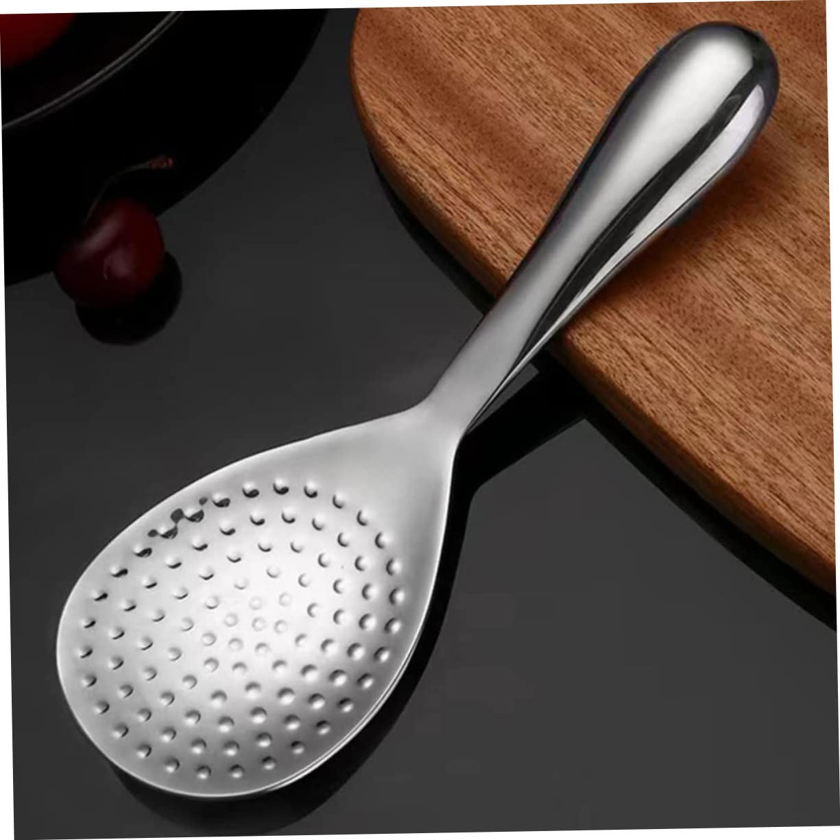 MUCKLILY Practical 2pcs Rice Spoons Set Stainless Steel Serving Rice Spoons Paddle Light Weight Design for Rice Cooker