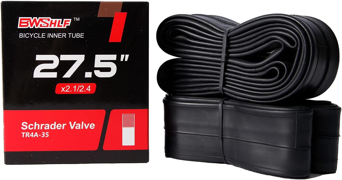 BWSHLF 27.5" Mountain Bike Inner Tubes (2 Pack), MTB Durable Butyl Rubber Bicycle Replacement Fit 2.1-2.4,Schrader 35mm