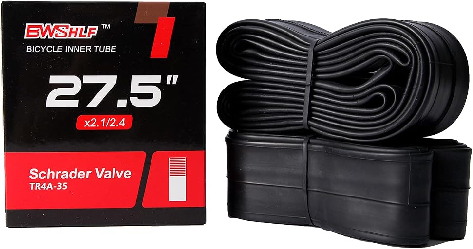 BWSHLF 27.5" /29" Mountain Bike Inner Tubes (2 Pack), MTB Durable Butyl Rubber Bicycle Replacement Fit 2.1-2.4/1.75-2.3, Schrader 35mm