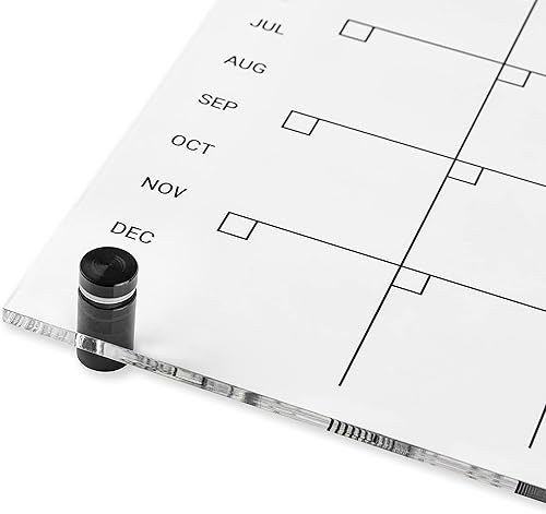 Miniatura 3 de ArtToFrames Pizarra de borrado en seco de acrílico transparente, 30 x 40 pulgadas con herrajes de montaje en pared negros y diseño mensual de