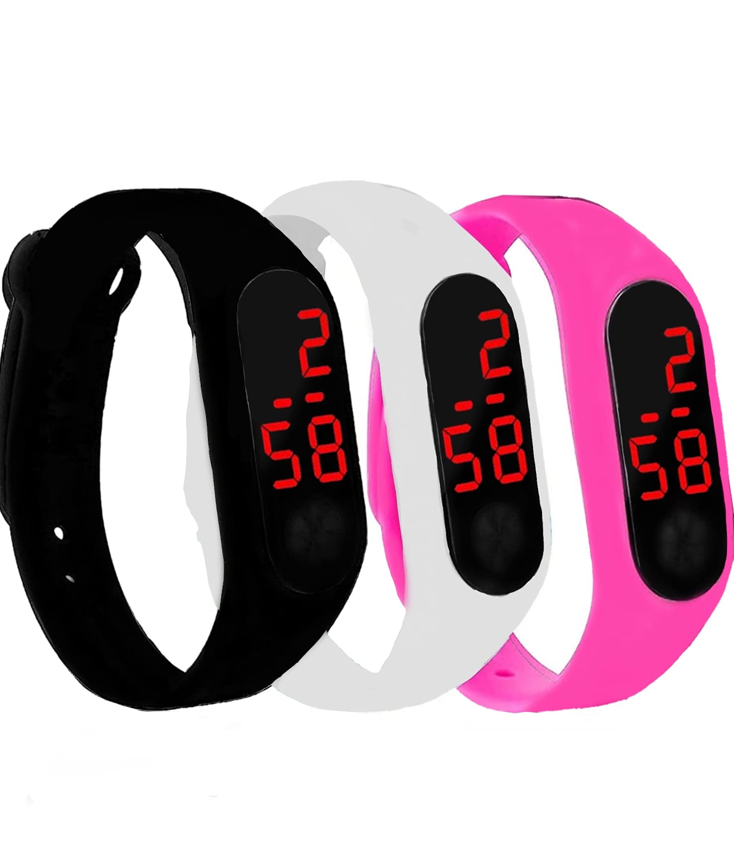 TONSY Silicone Slim Digital LED Black Dial Kids Boys and Girls Bracelet Band M2 Watch Combo Set of 3 Watches for Kids (B09CJ35WQF) Amazon Price History, Amazon Price Tracker