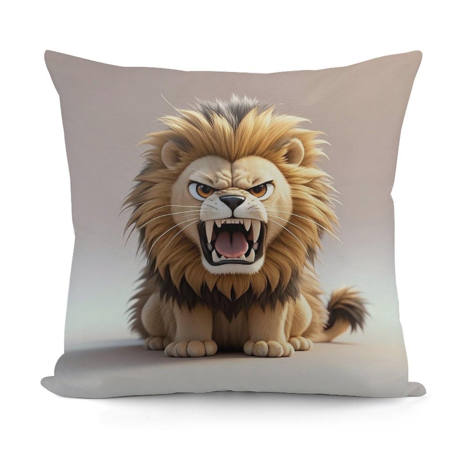 FekiLoot Lion Throw Pillow Cover Soft Decorative Pillow Cover Modern Square Cushion Cover Cozy Cushion Case Farmhouse Home Decor for Sofa Couch Living Room 18 X 18 Inch